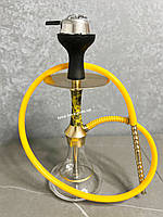 Кальян на 1 трубку на 1 персон заввишки 46 см жовтого кольору із силіконовою чашею та калаудом