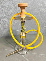 Кальян на 1 трубку на 1 персон заввишки 42 см жовтого кольору з глиняною чашею