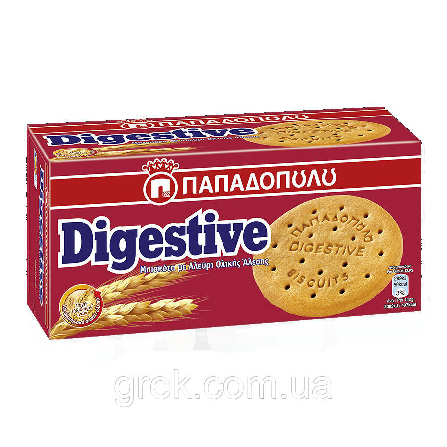 Печиво Digestive з цільнозерновим борошном PAPADOPULOS 250 г, фото 1