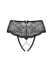 Еротичні відкриті стринги з бусинками Pearlove figi czarne XS/S