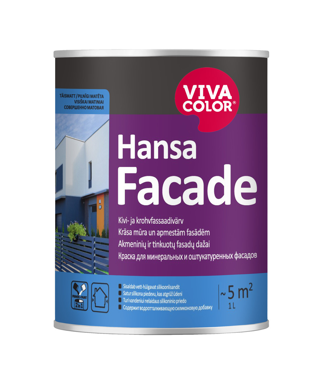 Фарба фасадна Hansa Facade матова база LA біла 0,9 л
