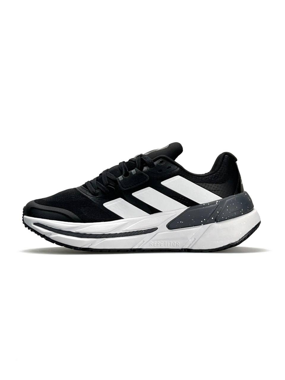 Чоловічі кросівки текстильні сітка Adidas ADISTAR 2.0 Black White, кеди чоловічі Адідас чорні, 41