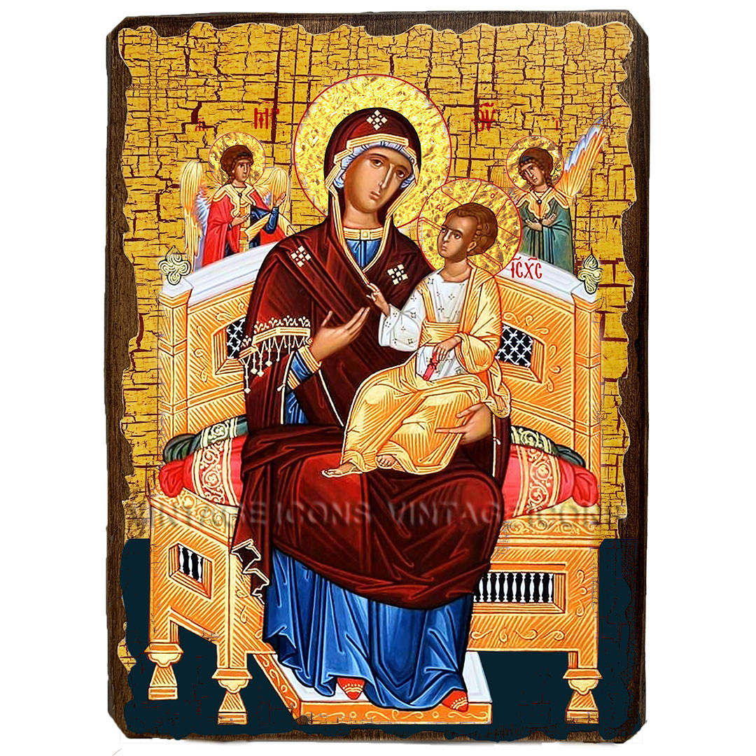 Всецарица Икона Пресвятой Богородицы ,икона на дереве 130х170 мм - фото 1 - id-p1118231858