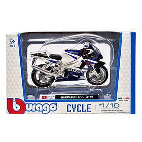 Дитяча модель Мотоцикла "SUZUKI GSX-R750" Bburago 18-51030-1 масштаб 1:18, Toyman