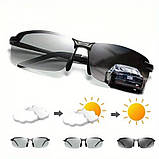 Фотохромні сонцезахисні окуляри, окуляри-хамелеони "Чорний хамелеон", фото 7