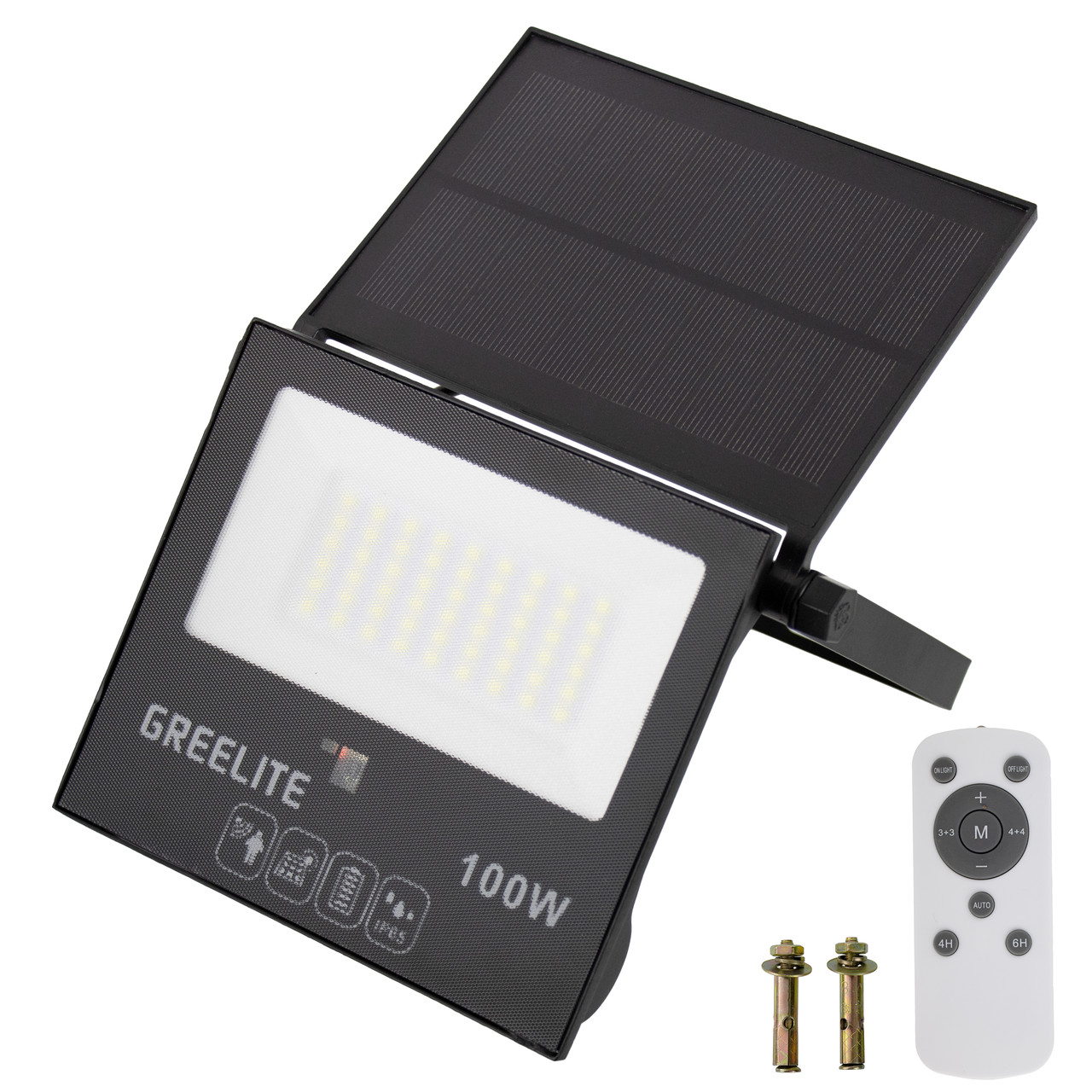 Прожектор вуличний на сонячній батареї Greelite JX-100 100 W з пультом (9022)