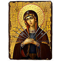 Семистрельная Икона Пресвятой Богородицы ,икона на дереве 130х170 мм