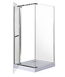 Душова кабіна 90x90x202 INSANA VIERA B низький квадратний піддон розстібні двері прозоре скло 6 мм, фото 2