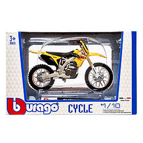 Дитяча модель Мотоцикла "SUZUKI RM-Z450" Bburago 18-51030-12 vf масштаб 1:18, Toyman