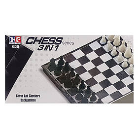 Набір настільних ігор "Шахи, нарди, шашки 3 в 1" Bambi 201, 24 x 24 см, Toyman
