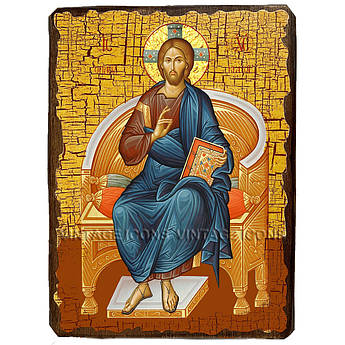 Ікона Спаситель, Ісус Христос на престолі ,ікона на дереві 130х170 мм