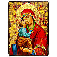 Акафистная икона Божией Матери ,икона на дереве 130х170 мм
