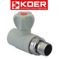 Кран радіаторний поліпропіленовий Koer ∅20 1/2" прямий
