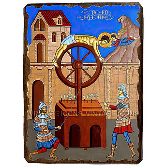 Ікона Колесування великомученика Георгія ,ікона на дереві 130х170 мм