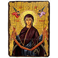 Святый Пояс Икона Пресвятой Богородицы ,икона на дереве 130х170 мм
