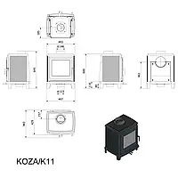 Чавунна піч-камін Kratki KOZA К11 Ø 150 (6,0 кВт), фото 10