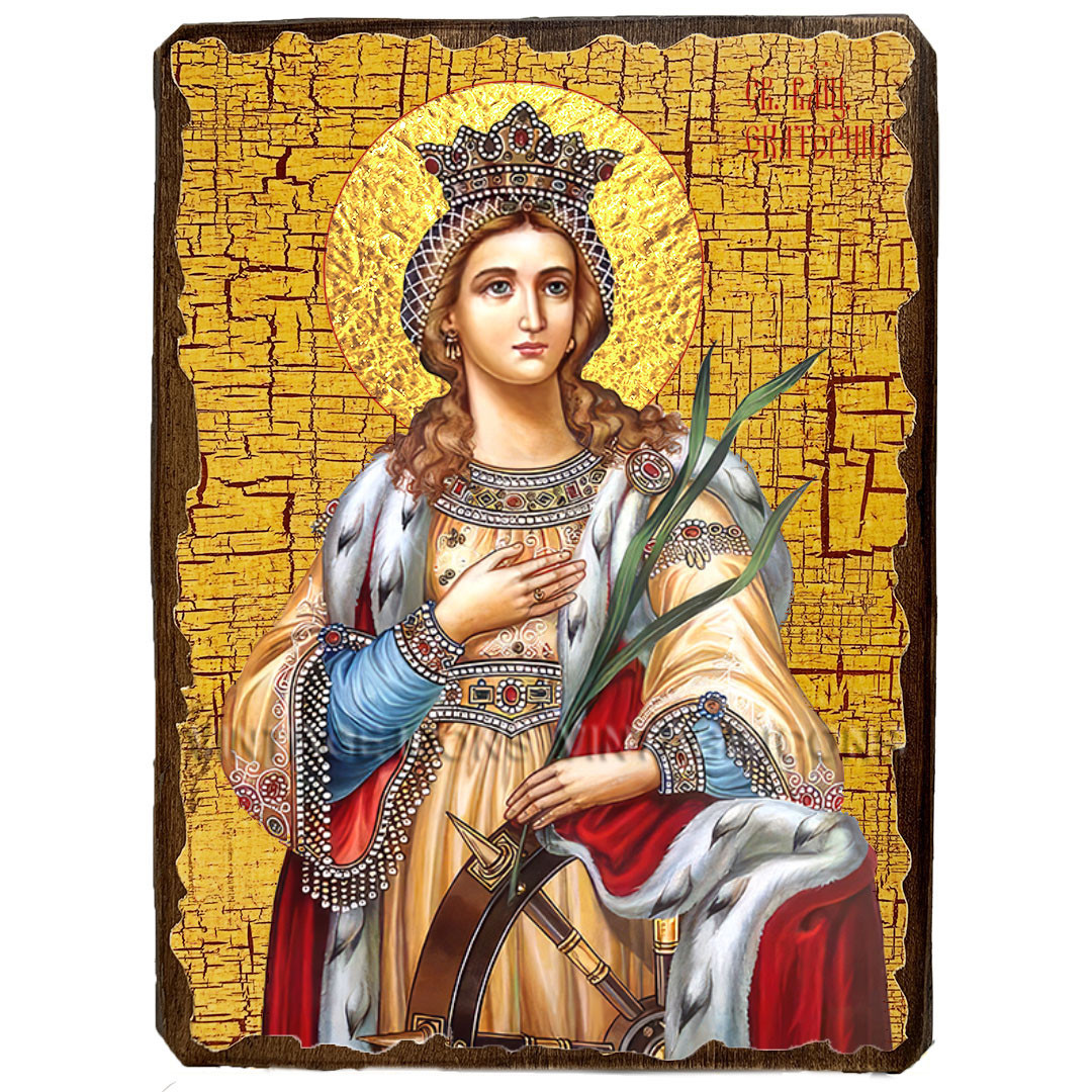 Ікона Катерина Олександрійська Великомучениця ,ікона на дереві 130х170 мм, фото 1