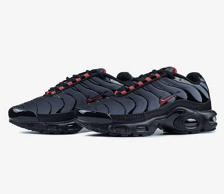 Чоловічі кросівки Nike Air Max Plus Tn Black Blue Найк Аїр ТН чорні із синім air-підошва, фото 1
