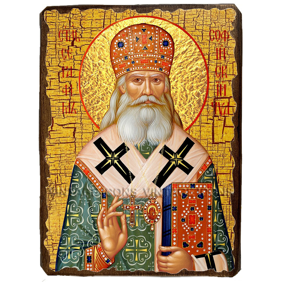 Ікона Серафим (Соболєв), архиєпископ Богучарский Святитель ,ікона на дереві 130х170 мм