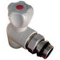 Кран радіаторний поліпропіленовий Koer ∅20 1/2" кутовий з антипротечкою