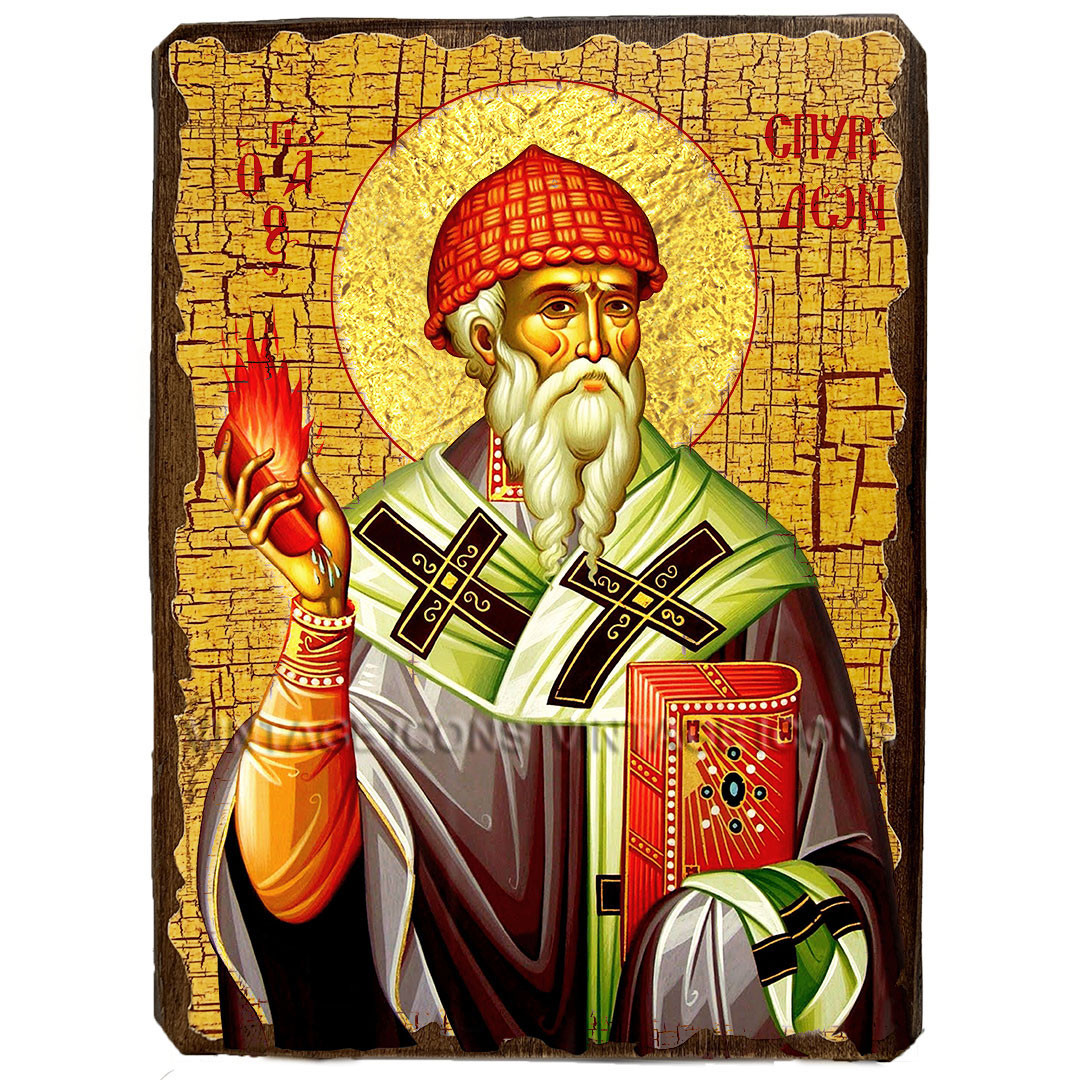 Ікона Святитель Спиридон Триміфунтський (поясний) ,ікона на дереві 130х170 мм