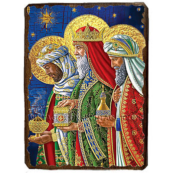 Ікона Поклоніння волхвів ,ікона на дереві 130х170 мм