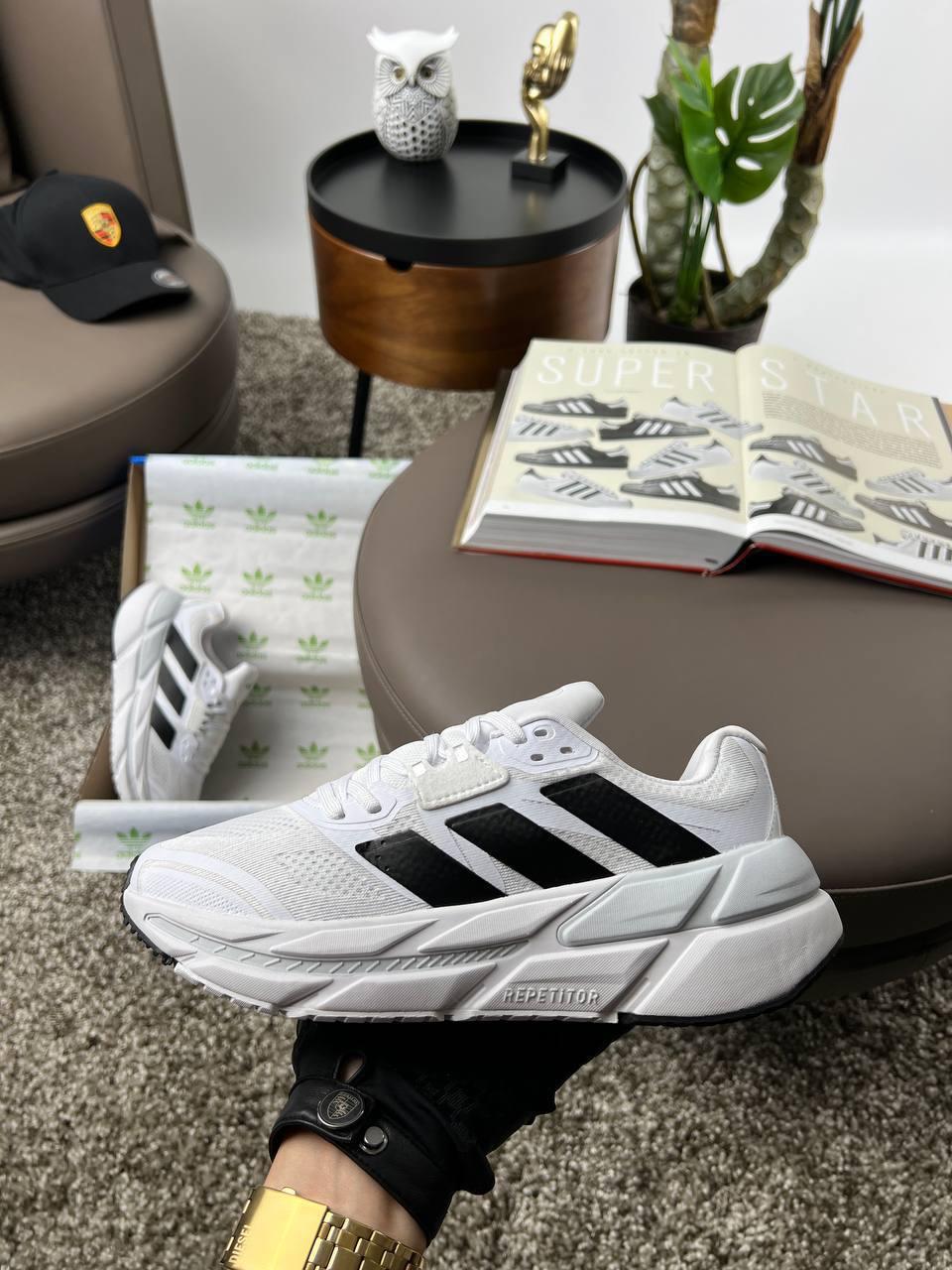 Чоловічі кросівки текстильні сітка Adidas ADISTAR 2.0 White Black, кеди чоловічі Адідас білі, Чоловіче взуття