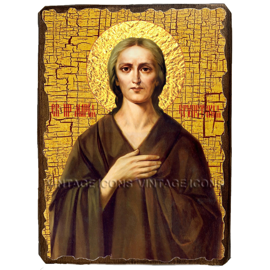 Ікона Марія Єгипетська Преподобна ,ікона на дереві 130х170 мм, фото 1