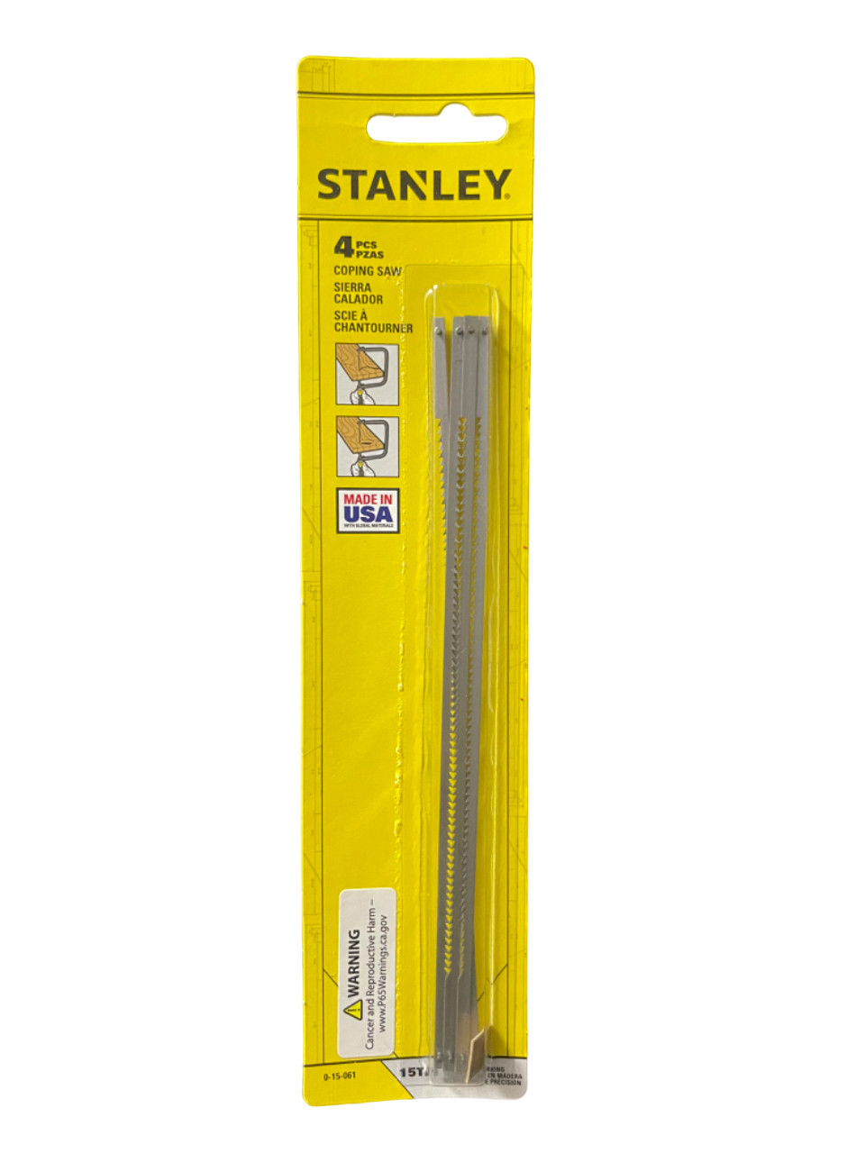 Пилочки для ручного лобзика "FatMax" 160 мм запасні (4шт. 15TPI) Stanley 0-15-061