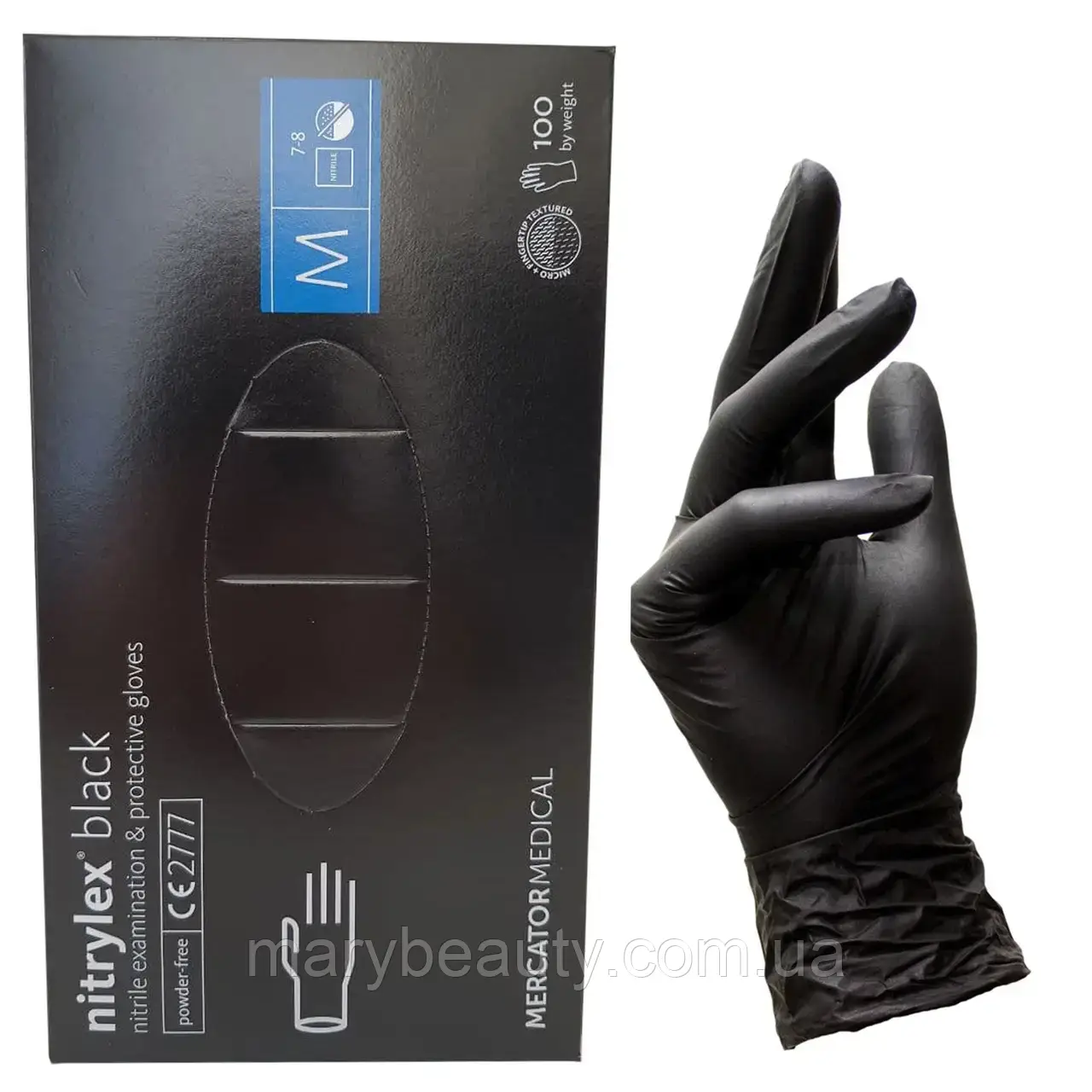 Рукавички нітрілові Nitrylex Black M 1пара 4гр