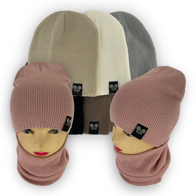 Детский комплект - шапка и шарф для девочки Детский комплект - шапка и шарф для девочки