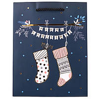 Новорічний подарунковий пакет "Новорічні дива-2" (18х23х10 см), паковання 12 шт.