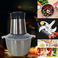 Універсальний кухонний подрібнювач, стаціонарний блендер Food Processor 2л з подвійним лезом TS016