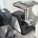 Електрична потужна м'ясорубка Henschll 2500Вт з реверсом, електром'ясорубка 1.5 кг/хв із захистом від навантаження, фото 4