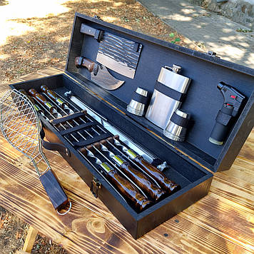 Набір шампурів в дерев'яному кейсі "Турист"