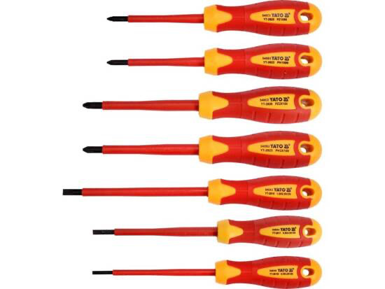 Викрутки діелектричні ізольовані YATO до 1000 V, Набір 7 шт. [20/40] YT-2828