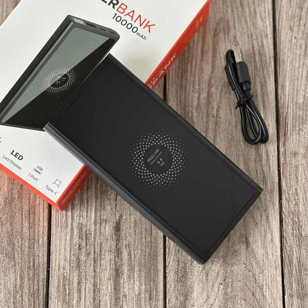 Power bank Torima TRM W1010 10000 mAh бездротове заряджання Black