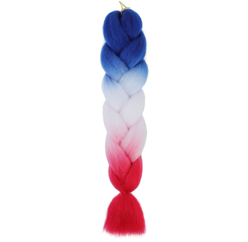Канекалон Jumbo Braid омбре різнокольорова коса три кольори довжина 60 см Вага 100 грам Термостійкий C50
