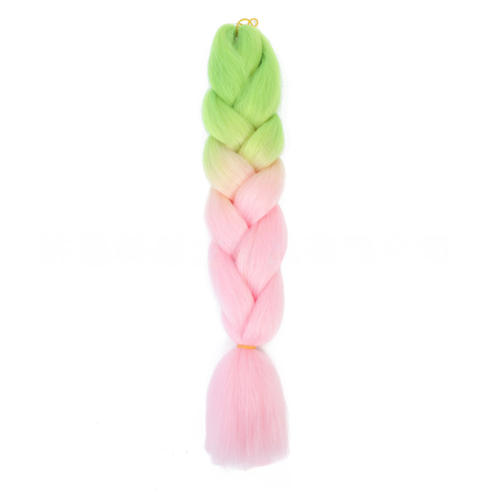 Канекалон Jumbo Braid омбре різнокольорова коса три кольори довжина 60 см Вага 100 грам Термостійкий В92