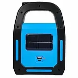 💙Портативний кемпінговий переносний ліхтар SY-9707A-1 акумуляторний з сонячною панеллю Блакитний, фото 3