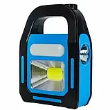 💙Портативний кемпінговий переносний ліхтар SY-9707A-1 акумуляторний з сонячною панеллю Блакитний, фото 5