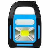 💙Портативний кемпінговий переносний ліхтар SY-9707A-1 акумуляторний з сонячною панеллю Блакитний, фото 6