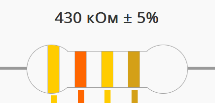 Резистор 430 кОм ±5% CF 1Вт вивідний