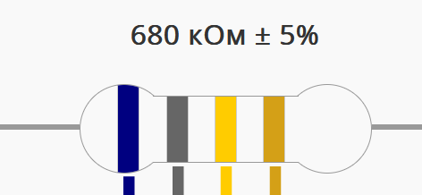 Резистор 680 кОм ±5% CFR 1Вт вивідний
