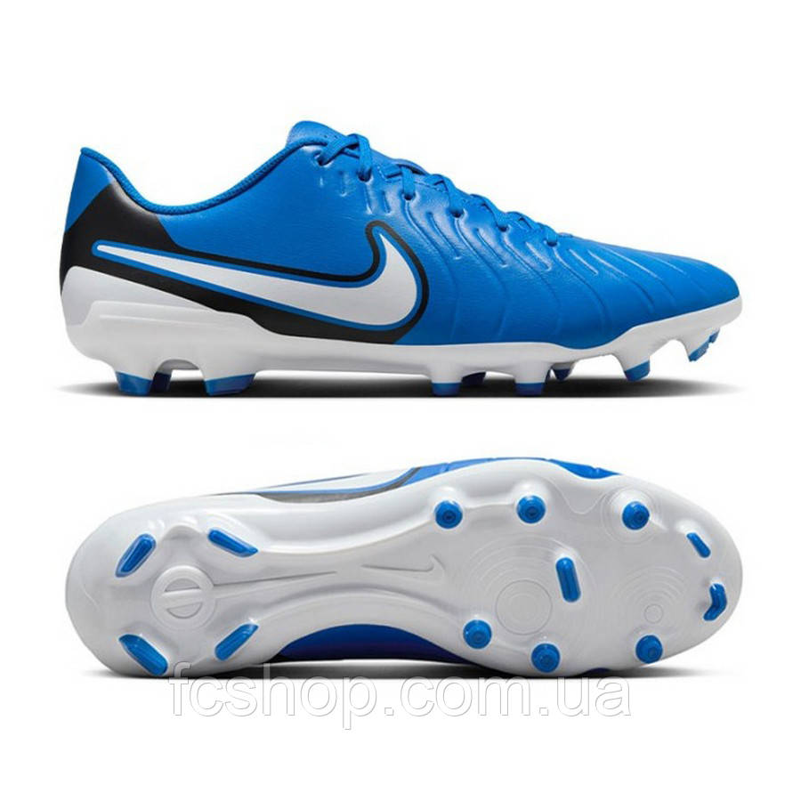 Футбольні бутси Nike Tiempo Legend 10 Club FG/MG DV4344-400, Синій, Розмір (EU) — 39