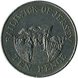 Джерсі 10 пенсів, 1983-1990  №2265, фото 2