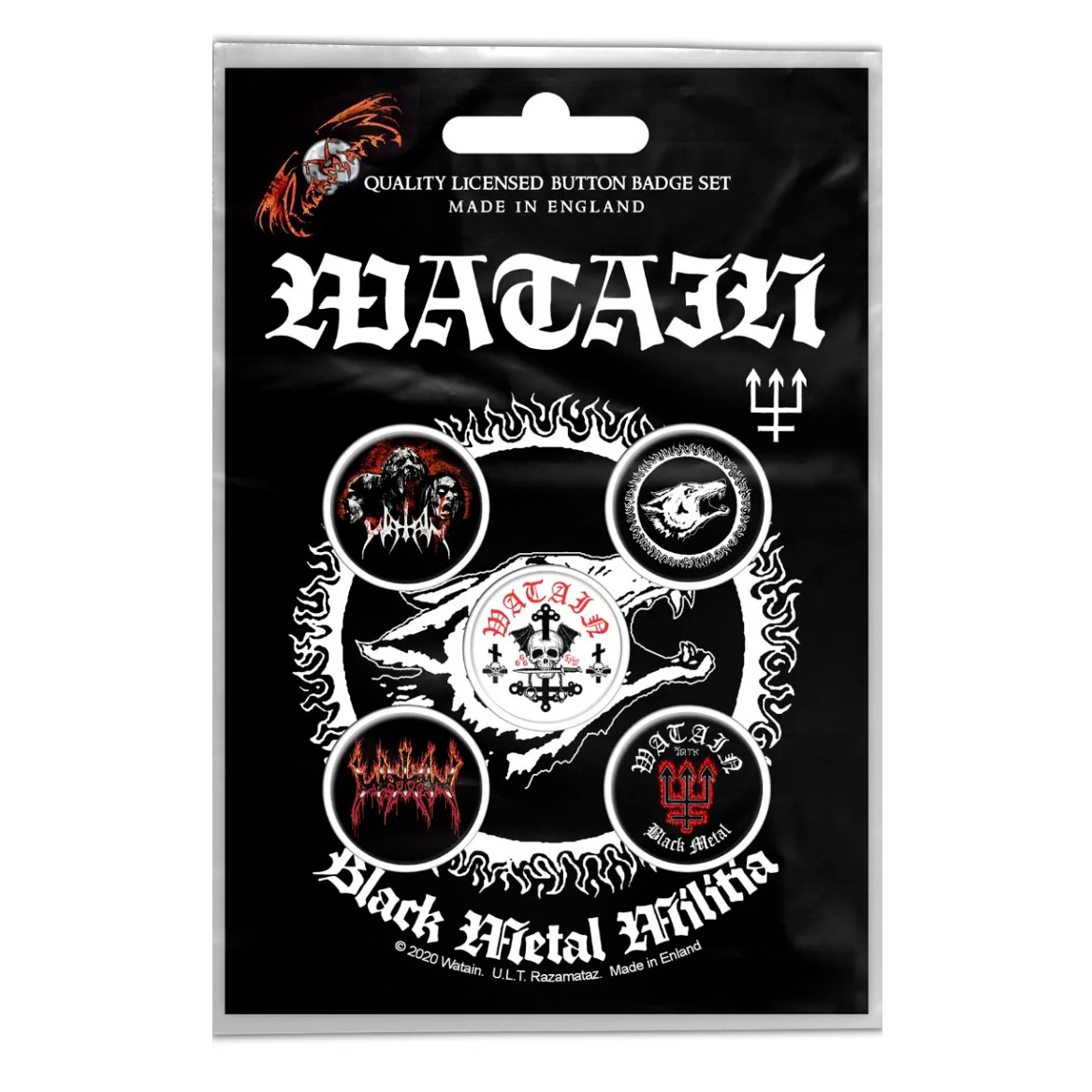 Подарунковий набір значків WATAIN - BLACK METAL MILITIA (iol-040)