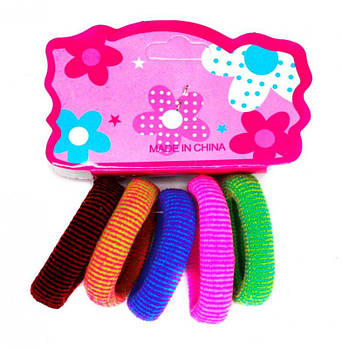 Гумка для волосся мікрофібра різнокольорова-1, ціна за 5шт 0301-1126 G-Rich