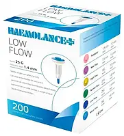 Ланцети автоматичні, Haemolance Plus Low Flow, голка 25G, 1,4 мм, 200 од.