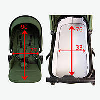 Коляска для дитини універсальна 3 в 1 FreeON Zack, оливковий, фото 5